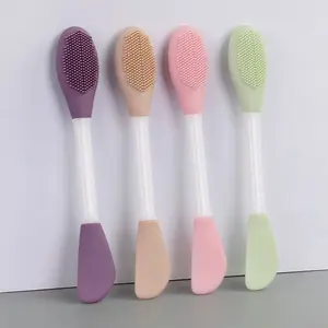 Double-head silicone mask brush face brush stick mud film stirring film adjustment stick dual-purpose brush stick TPR soft rubber head cleansing brush