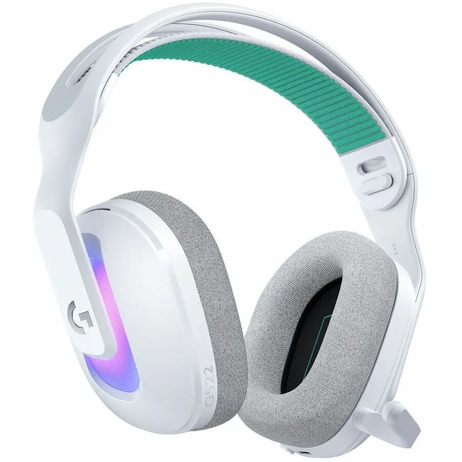 Logitech G522 LIGHTSPEED Wireless Gaming Headset - LIGHTSYNC RGB Sync, Full Bandwidth Mic, Advanced Synchronized Audio, Tri-Connectivity, Bluetooth, White (981001517)