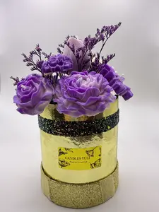 velas de flores artesanales aromaticas para regalos y decorar su hogar