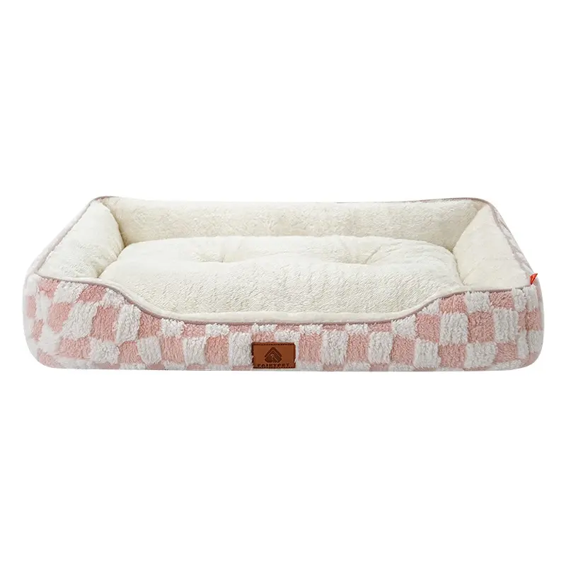 Dog Bed Checkerboard Square, Checkerboard Pattern, All-Season Pet Bed for Small to Medium Dogs, Puppy Bed, Thickened Warm Cat Bed, Kitten Bed, Thickened Warmth, Non-Slip Pet House