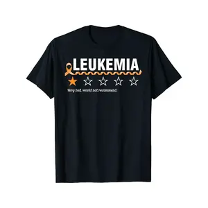 [100% Cotton] 100% Cotton 1-Star Rating: Leukemia Awareness Fun Warrior T-Shirt. Soft And Skin-Friendly, with a Retro Vibe, Suitable for Women. Colorfast, Clean Design, Plus Size