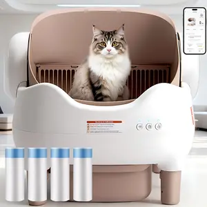 【Limited-Time Specials + Free Gifts‌】Self Cleaning Litter Box, Automatic Cat Litter Box with APP Control, Odor-Free  Large Waste Bin, Open-Top for Multi Cats