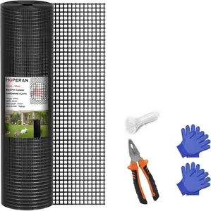1/2 inch Black Hardware Cloth, 36 x 50 Ft, 19 Gauge, Black PVC Coated,  Adjustable Welded Wire Mesh Roll for Chicken Coop and Garden Fencing Outdoor Farm Yard