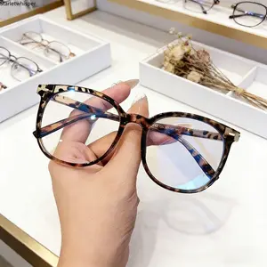 Trendy Leopard Pattern Frame Blue Light Blocking Glasses for Women & Men, Fashion Eyeglasses for Work, Study & Daily Outfit Decor