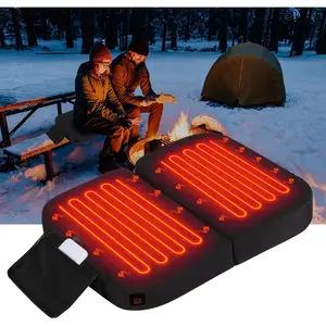 Extra Wide Heated Seat Cushion with 10000 mAh Mobile Bank Pack, Foldable Heated Stadium Seats for Bleacher, Portable Heating Pad Stadium Seat Cushion, USB Heating Seat Pad for Stadium Camping
