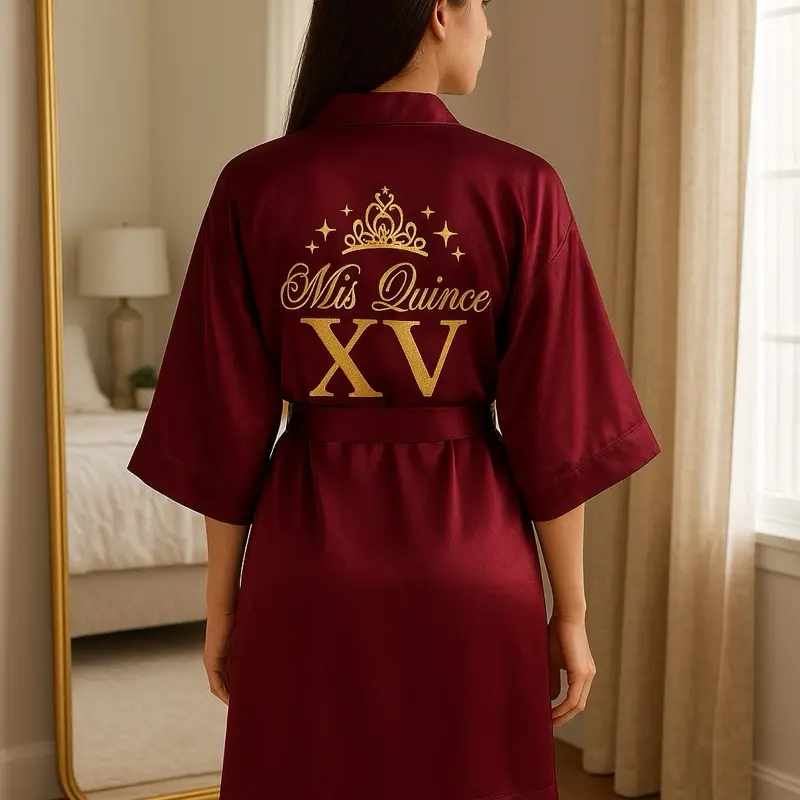 Quinceañera Robe   - Personalized, Classic Design for Youth Celebrations ENVIAR EL NOMBRE DE LA QUINCEAÑERA, COLOR DE LA BATA Y DEL DISEÑO O CUALQUIER DETALLE