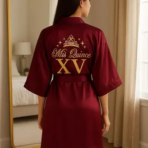 Quinceañera Robe   - Personalized, Classic Design for Youth Celebrations ENVIAR EL NOMBRE DE LA QUINCEAÑERA, COLOR DE LA BATA Y DEL DISEÑO O CUALQUIER DETALLE