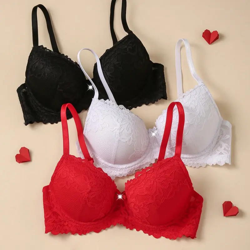 Women's Sexy Lace Underwire Push-up Anti-sagging Lightweight Thin Bra, Cleavage Bra, Fashionable, Chic and Elegant Design, Suitable for Daily Wear in All Seasons, Underwear, Everyday, Womenswear, Lift Shape Bra, Brassiere