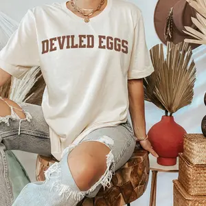 Deviled Eggs Arch Comfort Colors T-Shirt: Thanksgiving Short Sleeve Cotton Tee