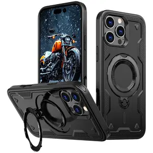 Entronix [Magnetic] Case Compatible with iPhone 16 Pro - Rugged Armor Gripstand