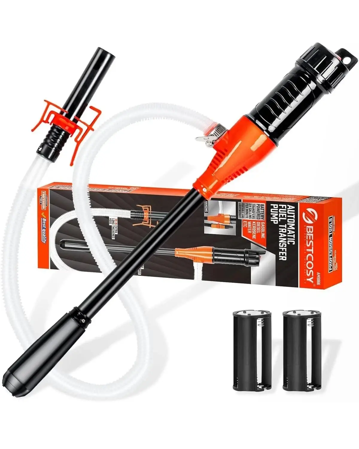 BestCosy Portable Transfer Pump Battery Operated Electric Siphon Pump for Gas