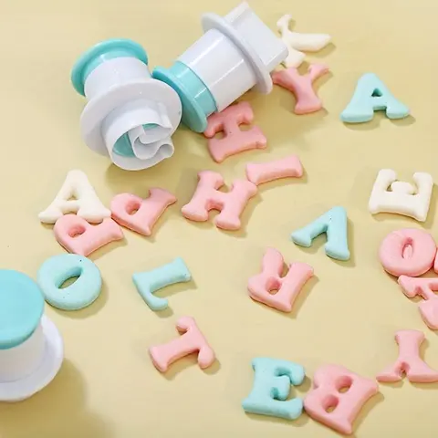 Alphabet & Number Cookie Fondant Cutter, 26pcs/set Plastic Mold Tool, Biscuit Mold, Fondant Cake Print, Pastry Decorating Tools, Baking Accessories, Baking Tool for Home Kitchen, Baking Supplies