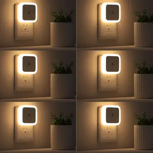 LED Night Lights Plug into Wall 6-Pack, Plug in Night Light, Dusk to Dawn Nightlight Led Night Lights for Bedroom, Bathroom, Hallway Warm White