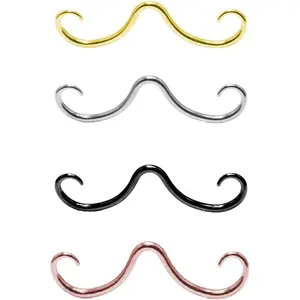 4 count Septum Ring 316L Surgical Steel Septum Mustache Nose Ring Piercing  for Women Men