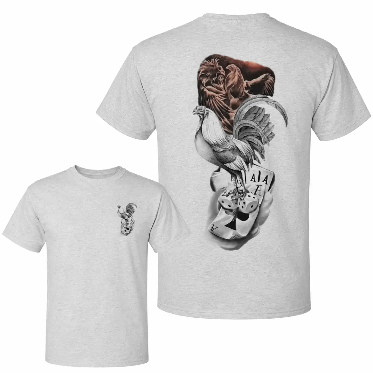 Gamefowl Ace Shirt, Lucky Rooster Poker Tee, Game Farm Graphic T-Shirt, Gamefowl Breeder Shirt, Cock Breeder Gift, Unisex Farm Life Tee