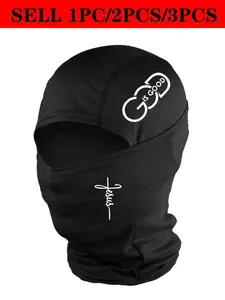 3pcs/2pcs/1pc Unisex Cross and GOD IS GOOD Letter Printing Balaclava Mask Neck Gaiter Headwear Breathable Ski Mask for Men Women Outdoor Sports Hiking Fishing Commuting Suitable for Daily Wear Full Balaclava