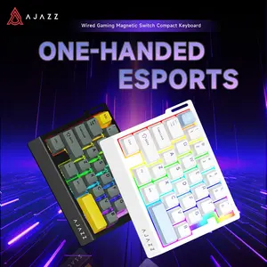 AJAZZ AK029 wired split mechanical keyboard ergonomic 29 key one handed gaming mechanical keyboard Crystal Domain Switch 0.01mm ultra fast response HIFI level noise reduction support multiple systems suitable for esports games White transparent keycap
