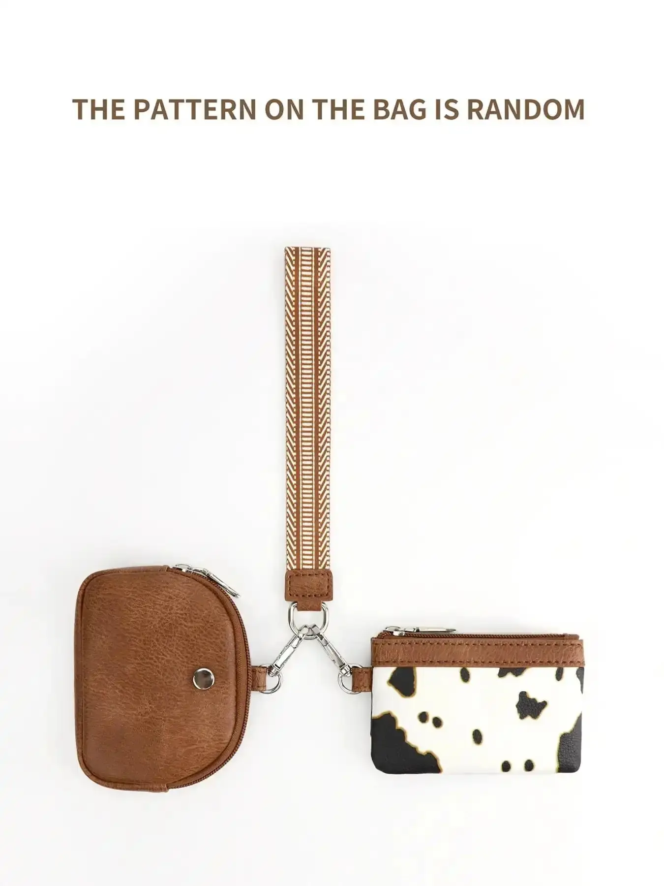 Women's Fashionable Cow Print Zipper Wristlet Wallet, Casual Versatile Waterproof Wallet with Detachable Keychain, Trendy All-match Short Wallet for Daily Use, Zipper Wallet Design