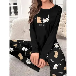 Cute Cat Home Clothes | 2 Cute Cat Autumn/Winter Loungewear – Soft and Comfortable