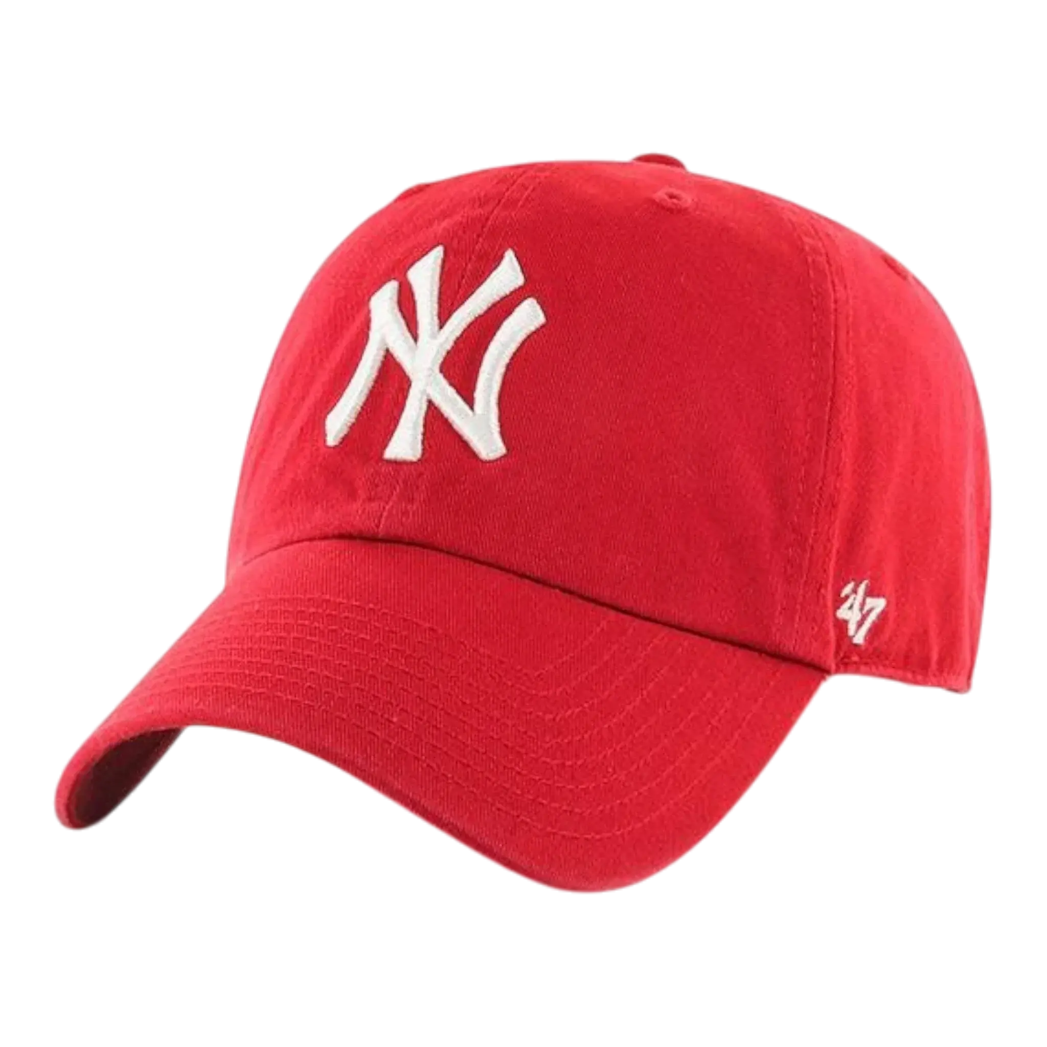 47 Brand Clean Up Unisex Cotton New York Yankees Strapback Cap - Red, NYC-Themed Hats, Adjustable
