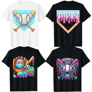 Youth Respect The Drip Baseball Boys Ice Cream Drip Sweet Swing Sports Graphic T-Shirt for Players & Fans, USA-Made & Printed Apparel