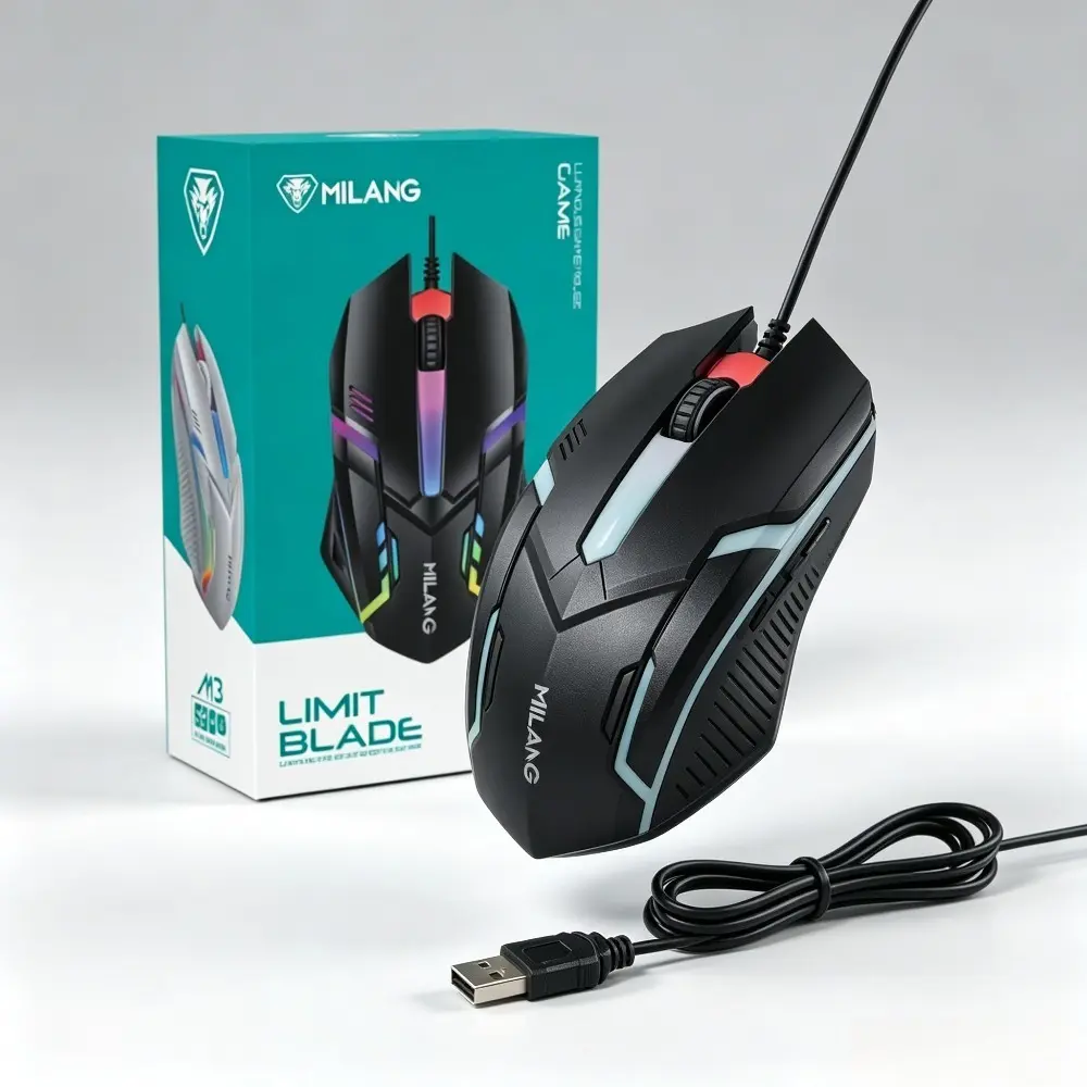 1pc Wired RGB Rainbow Backlit Gaming Mouse - USB Ergonomic Plug-and-Play Computer Mouse with Comfortable Grip, Suitable for Office, Home Games and Daily Computer, Laptop, Desktop Use