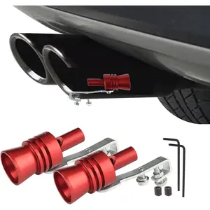 2PCS Car Turbo Whistle, Aluminum Alloy Universal Turbo Whistle, XL Size Aluminum Alloy Universal Turbo Sound Exhaust Muffler Pipe Whistle Car Roar Make (Red) aluminum universal turbo whistle