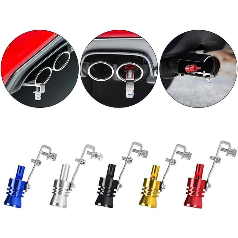 Turbo Sound Whistle Exhaust Muffler,XL Size Aluminum Alloy Universal Turbo Sound Exhaust Muffler Pipe Whistle Car Roar Maker (Blue)