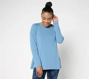 QVC Denim & Co. Essentials Women's Favorite Jersey Fit-and-Flare Knit Top
