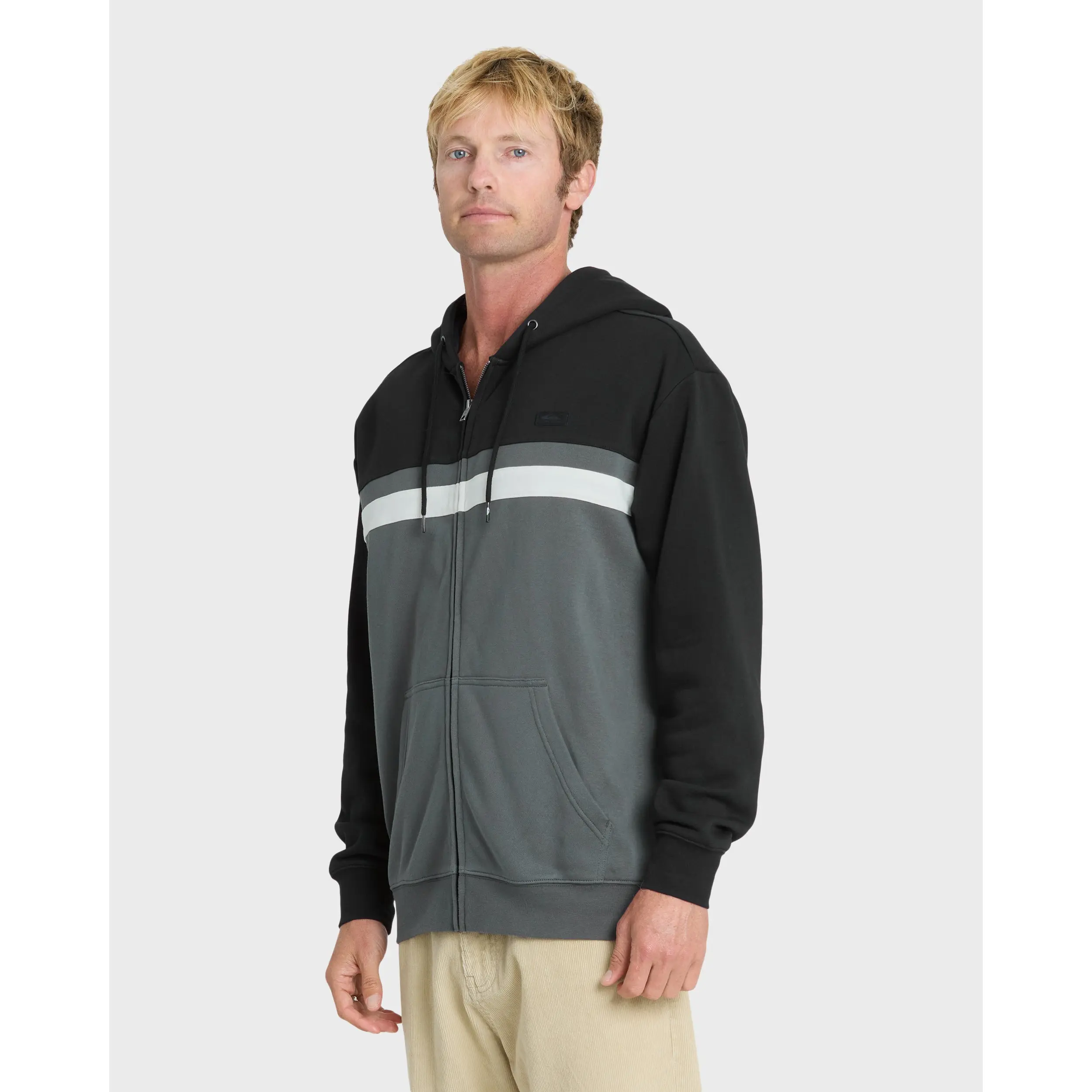 Quiksilver | Surf Zip-up Hoodie | Men's 100% Cotton Polyester Surf-ready Cargo Pocket Ribbed | Surf, Everyday Wear Long Sleeve Fabric