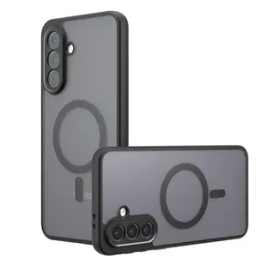 Suitable for Samsung Galaxy A57/A56/55/54/A37/A36/35/34/25/A17/A16/A15/14/A07/06 5G phone protective case with built in magnetic MagSafe shockproof rechargeable car soft phone case anti drop camera protection Anti fall and shock absorbing protective cover