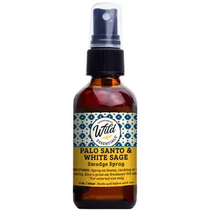 Wild Essentials All Natural Smudge Spray, 2 Ounce, 60ml, Made in the USA with Pure White Sage & Palo Santo Essential Oils and Organic Witch Hazel