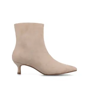 ARELY POINTED TOE BOOTIES IN WIDE - Taupe Suede