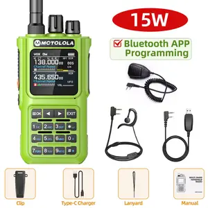 Multi band wireless Bluetooth programming 15W portable handheld walkie talkie intelligent noise reduction AM FM amateur radio outdoor camping 6000mAh