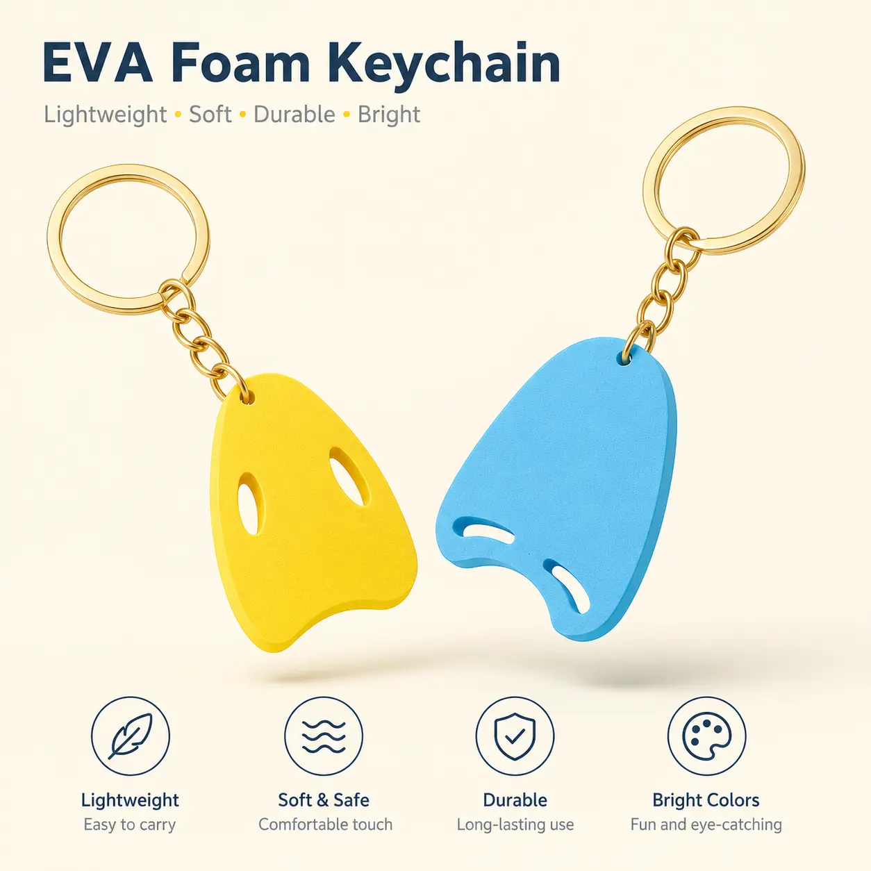1 Count Floating Keychain, Water Resistant Lightweight Floatable Key Holder for Swimming Pool Beach Outdoor Water Activities