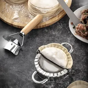 Dumpling Maker Tool Set | Easy Press Dumpling Mold for Home Cooking | 304 Stainless Steel Dumpling Wrapper Cutter | Perfect for Beginners, Family Meals & Kitchen DIY