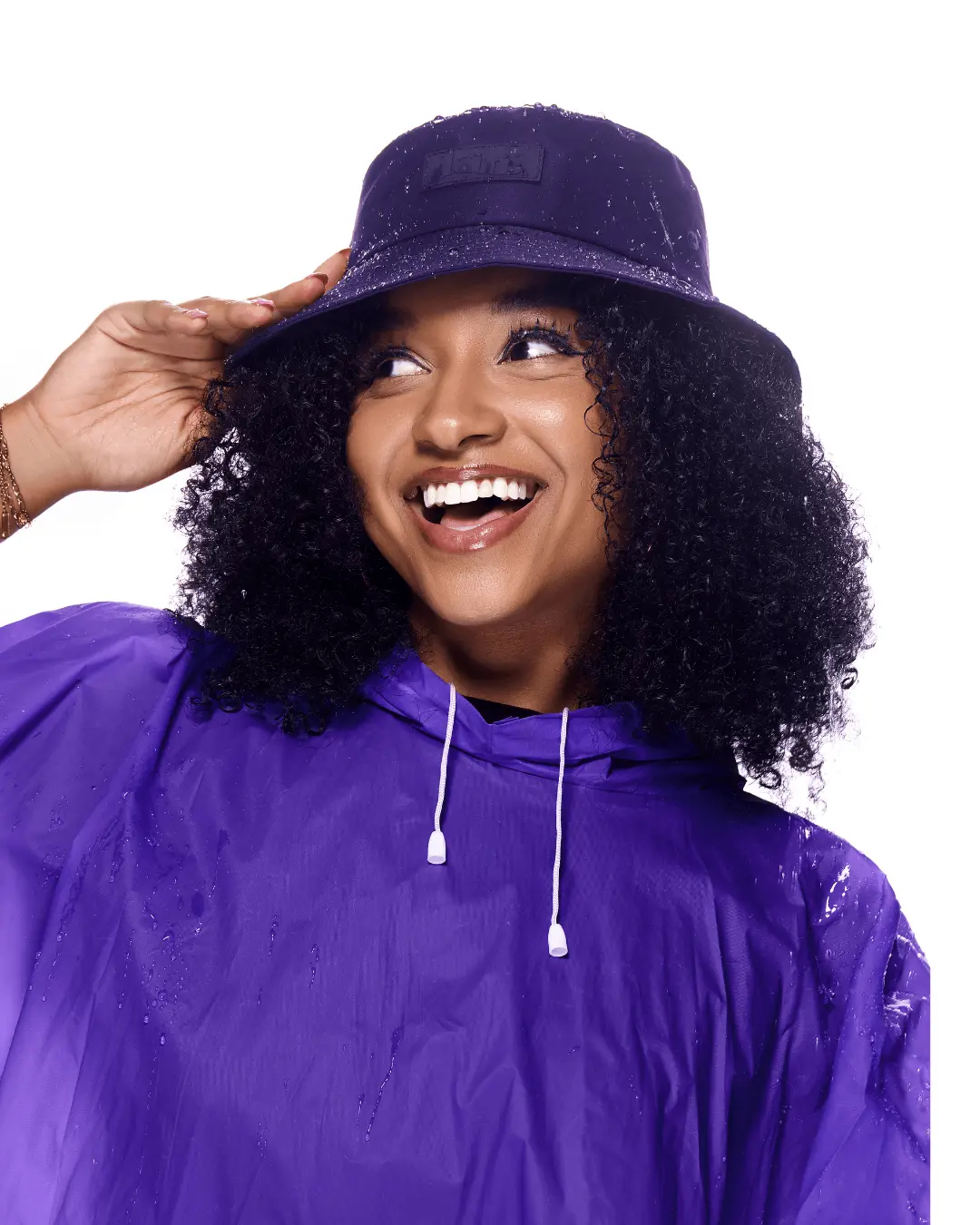 Purple Waterproof Satin Lined Bucket Hat