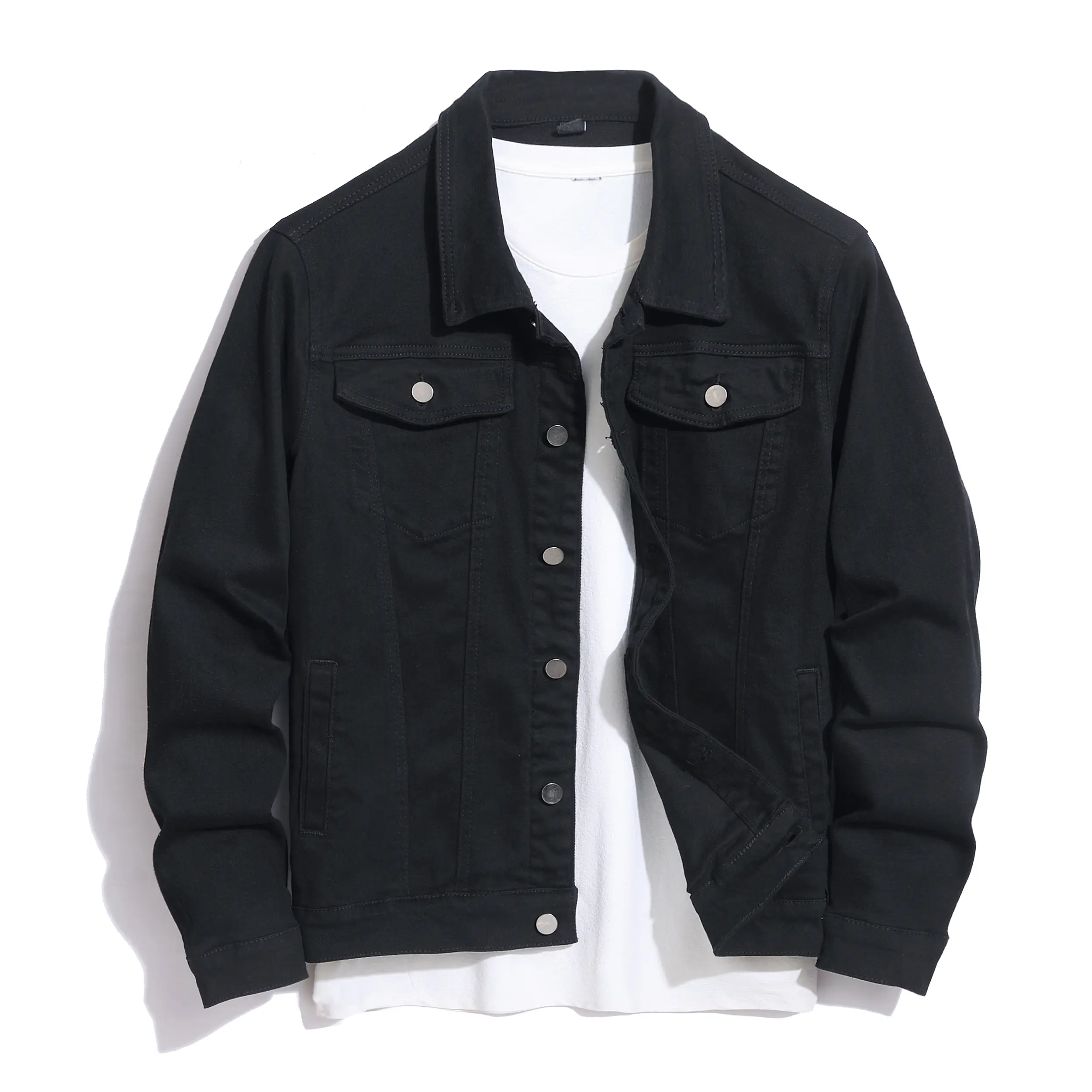 BULUWIE Jean Jacket for Men Fashion Mens Denim Jacket Washed Classic Casual Distressed Ripped Slim Fit Trucker Jacket