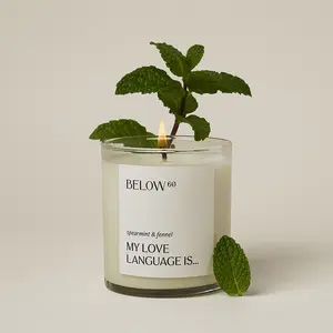 My Love Language Is... - Spearmint & Fennel, Clean, Paraffin-Free Candle - Hand-Poured, Soy Wax blend.