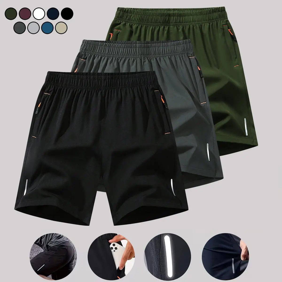 Black + Dark Gray + Army Green