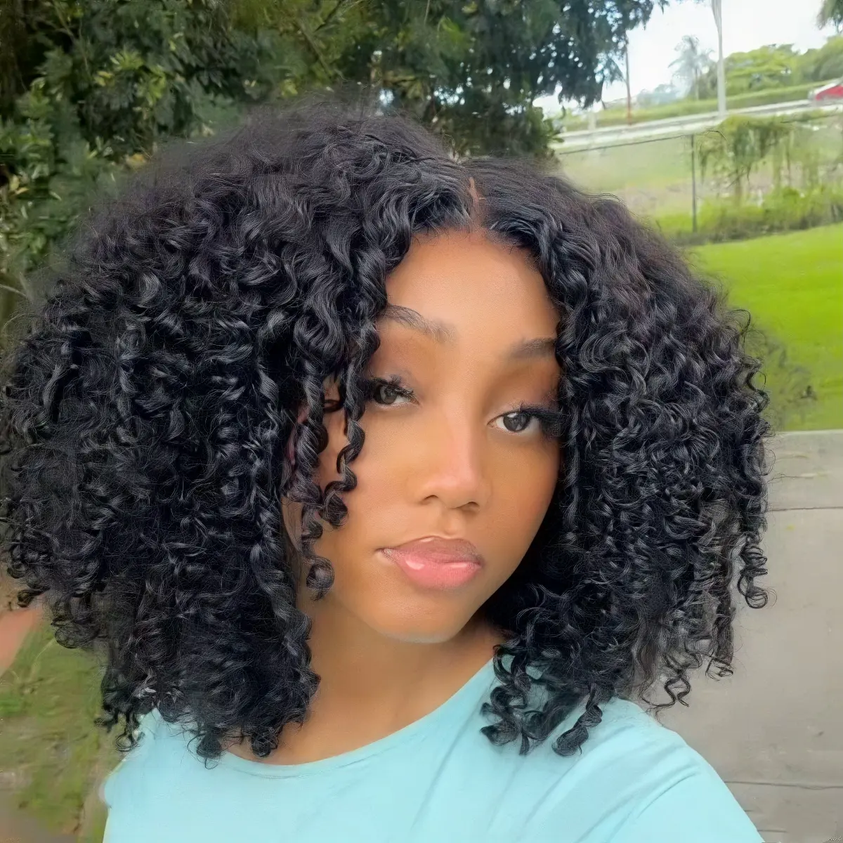 UNice 250% Density Afro Kinky Curly Wig with Layer Coil Ends Pre Bleached Glueless 7x5 HD Lace Closure Human Hair Wigs with Drawstring Pre Plucked Natural Hairline Beginners Friendly #tiktokshopstockup