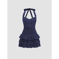 Navy Blue  Polka Dots