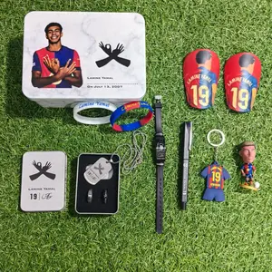 Yamal 19 Gift Bundle(1 gift box+1 Keychain+1 Figure+1 Pen+1 Necklace+2 Rings+1 Pair Of Mini Shin Guards+ 3-4 wristbands)