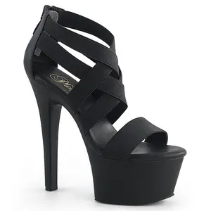 Pleaser Aspire-669 Womens Sandals in Black Vegan Leather/Black