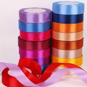 Solid Color Satin Ribbon, 1 Count 2cm Wide & 22m Long Satin Ribbon, DIY Wedding Cake Gift Wrapping Ribbon, Crafting & Hat Knitting Accessories, Decorative Ribbon