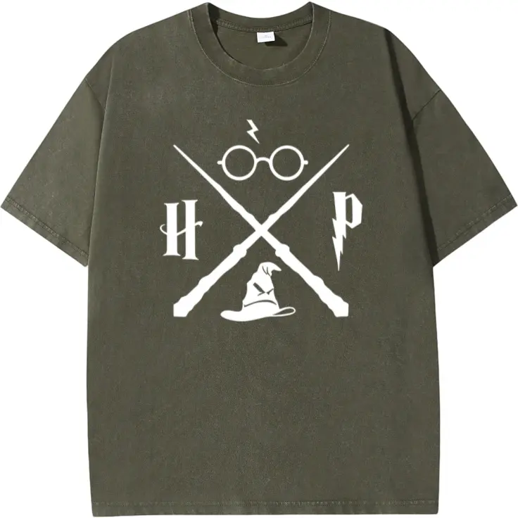 Wizard Hat Shirt Wizard Wand T Shirt HP Shirt Gift Short Sleeve Graphic T Shirts Magic School T-shirt Summer Fashion Tees