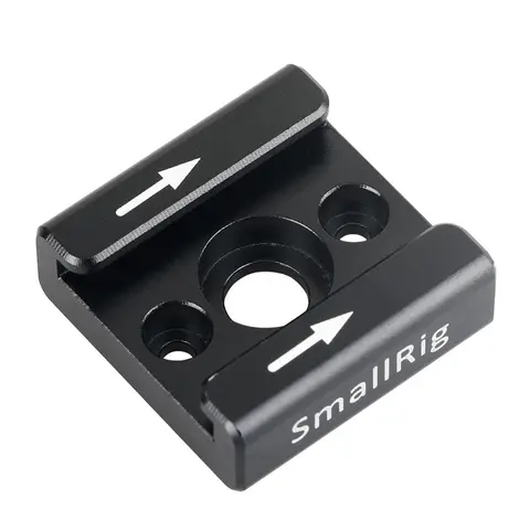 SmallRig Aluminum Alloy Cold Shoe Mount Adapter (1241) - 25x25mm, 1/4"-20 Thread Hole, Handle, 2 Hex Spanners, 2 M2.5 Screws, Arrow Guides, Bending Bevels, 1 x Cold Shoe, Content Creator Accessory for Blackmagic & Vlogging Cameras, On-Camera Lights