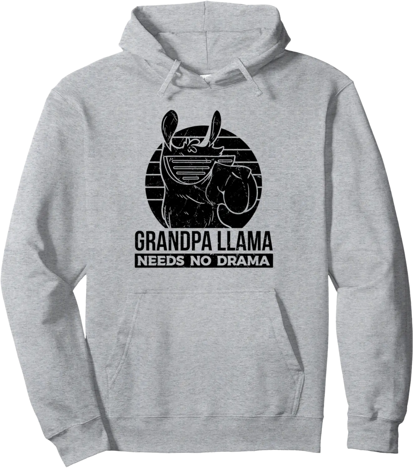 Grandpa Llama Needs No Drama - Funny Alpaca Grandpa Pullover Hoodie - Jamespatric Shop 62B0DT9SBFQY