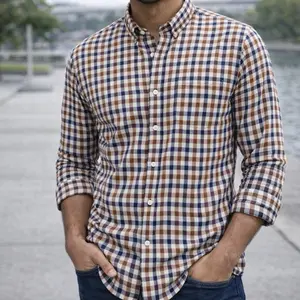 Fortugo Men's Slim Fit Button Down Shirt - Multicolor Plaid & Solid Designs for Casual & Formal Wear Valentines Day Gift Ideas