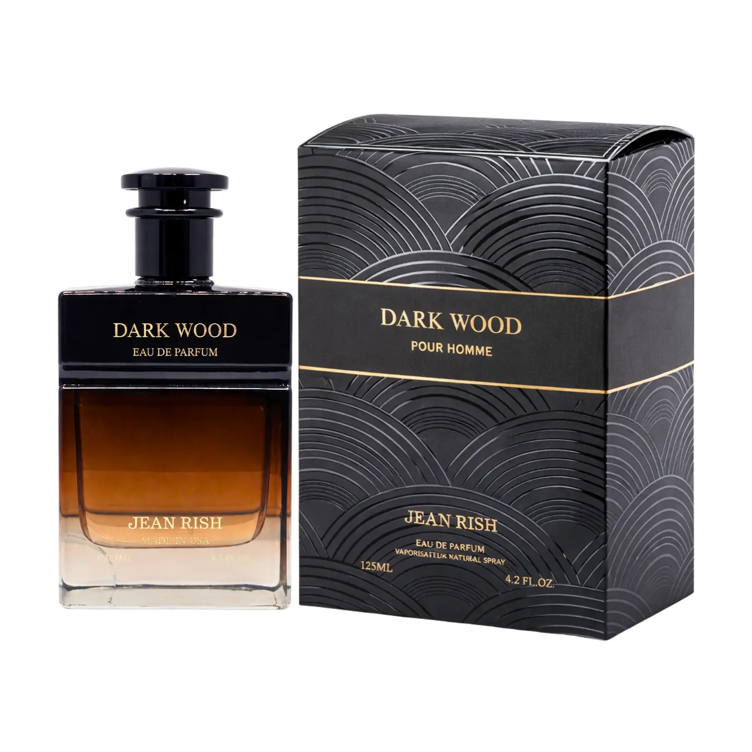 Dark Wood, Jean Rish, Men Perfume, Eau De Parfum (3.4 Fl Oz / 100ml) with Bergamot-Saffron-Oud, Long Lasting and Luxury Fragrance, Made in USA